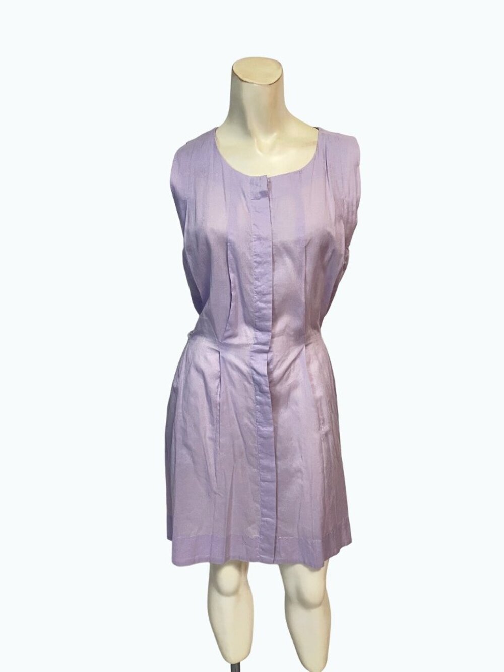 See by Chloe Lavender Cotton Sleeveless Dress Pockets 4